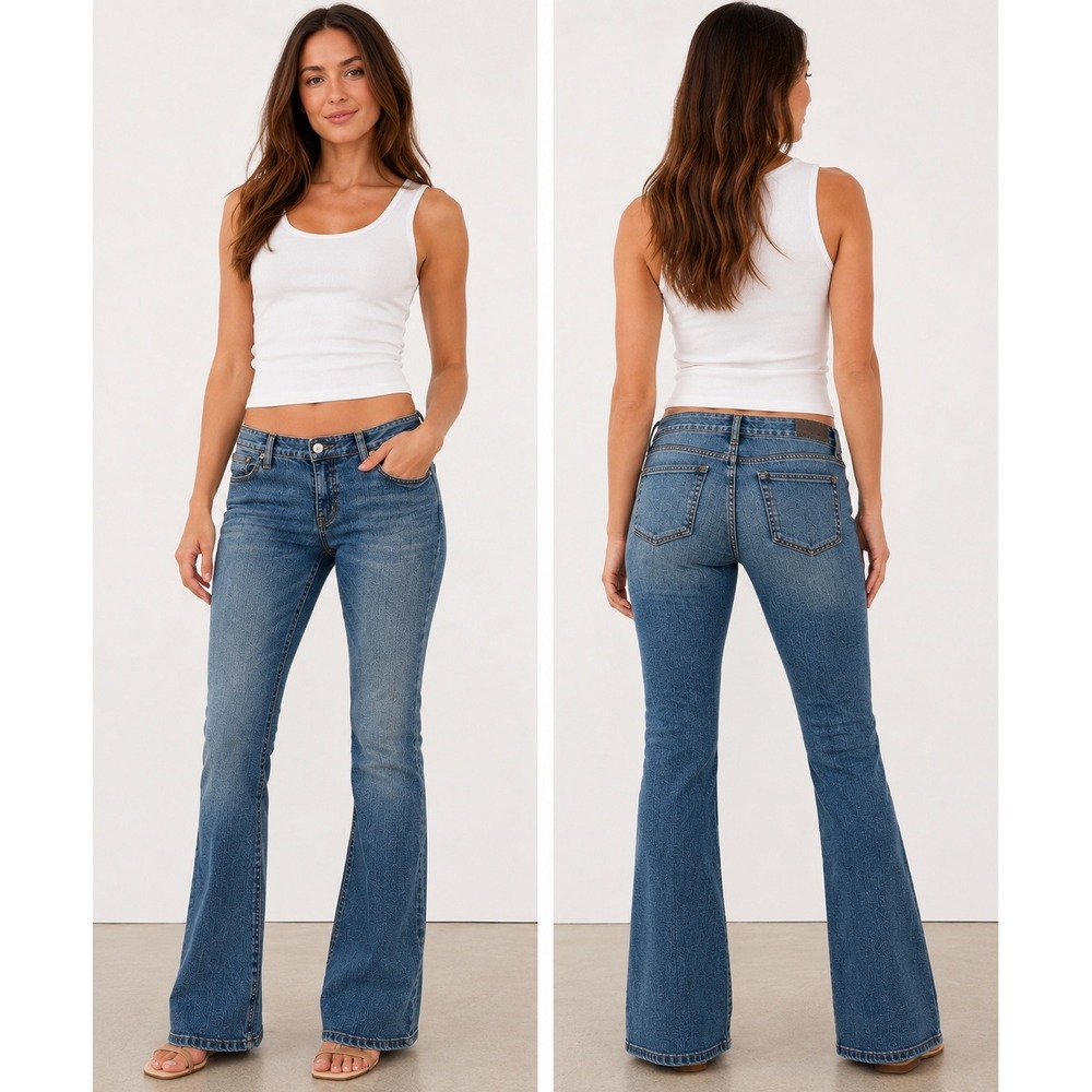 GAP Original Low Rise Boot Cut Jeans  Blue Denim Size 6 Ankle